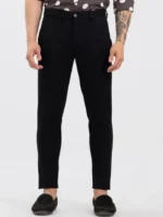 Men Black Smart Skinny Fit Cotton Formal Trousers